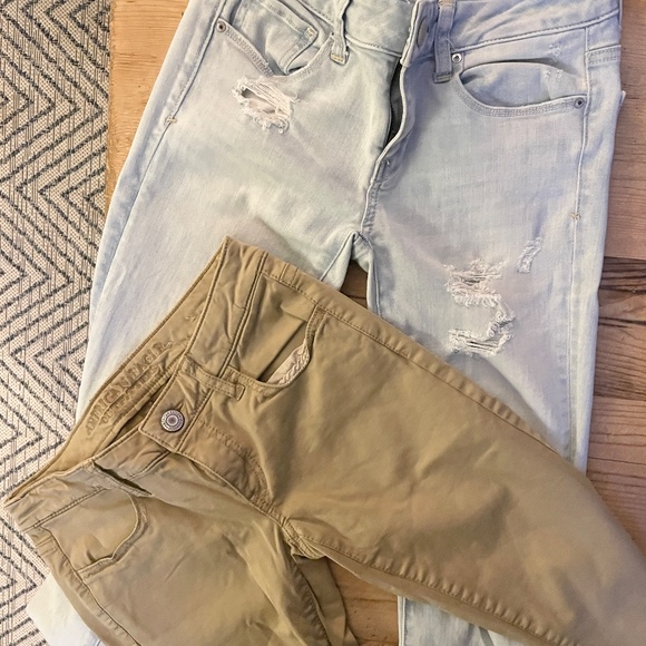 American Eagle Size 0:  women's jeans and khaki in a skinny cut. - Picture 2 of 9